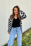 The Harvest Check Cardigan in B+W!