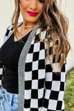 The Harvest Check Cardigan in B+W!