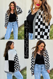 The Harvest Check Cardigan in B+W!