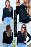 The Sleek Statement Top in Black (Long Sleeve)!