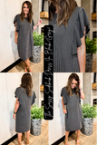The Sassy Sidekick Dress In Black/Grey!