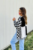 The Harvest Check Cardigan in B+W!