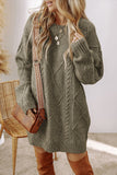 ‘Sipping Cider’ Cable Knit Tunic/Dress (Olive)!