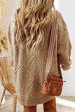 ‘Sipping Cider’ Cable Knit Tunic/Dress (Caramel)