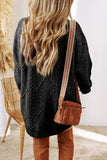 ‘Sipping Cider’ Cable Knit Tunic/Dress (Black)!