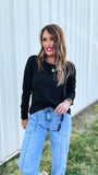 The Sleek Statement Top in Black (Long Sleeve)!