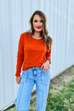 The Sleek Statement Top in Pumpkin!