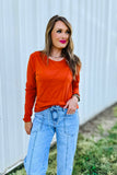 The Sleek Statement Top in Pumpkin!