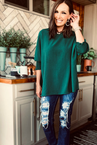 Oversized Shift Top (Deep Green)!
