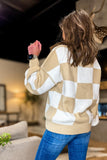 The Hollis Checked Top (Khaki)! (M, 2X)