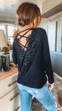 ‘The Kira’ Lace-Back Top (Black)!