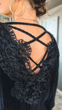 ‘The Kira’ Lace-Back Top (Black)!