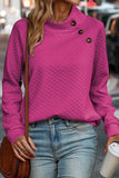 Diamond Stitch Button-Collar Top (Fuchsia)!