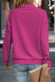 Diamond Stitch Button-Collar Top (Fuchsia)!