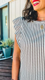 50% Off!!! The Kaprise Top (Vertical B+W Stripes!) (Small, XL)