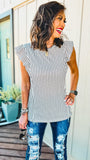 50% Off!!! The Kaprise Top (Vertical B+W Stripes!) (Small, XL)