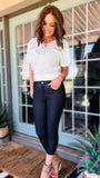 Sadie Capri Jeggings in Black Denim!