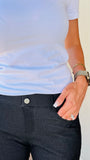 The Sadie Bermuda Shorts in Black Denim (In Stock!)