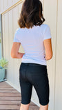 The Sadie Bermuda Shorts in Black Denim (In Stock!)
