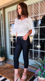 Sadie Capri Jeggings in Black Denim!