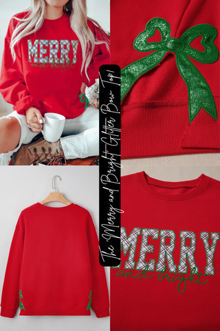 The ‘Merry and Bright’ Glitter Bow Top!