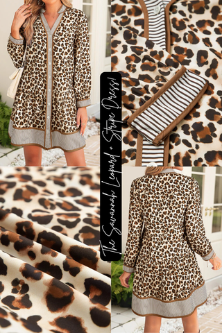 The Savannah Leopard + Stripe Dress!