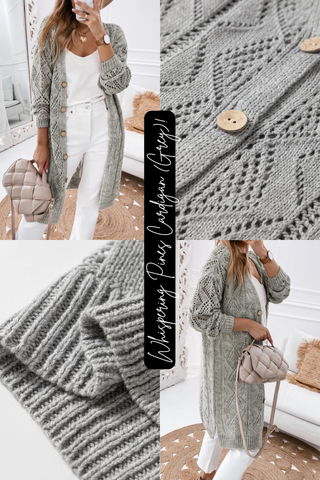 Whispering Pines Cardigan in Grey!
