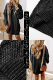 'Sipping Cider' Cable Knit Tunic/Dress in Black!