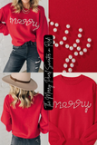 The Merry Pearl Sweater in Red!