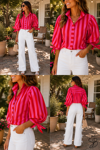 The Firecracker Stripe Blouse!