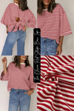 The Olivia Red Stripe Bow Top!