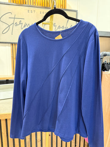 The Sleek Statement Top in Dark Blue! (In stock!)