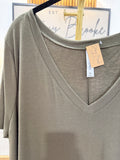 The Olive Everyday V-Neck Tee! (In stock!)