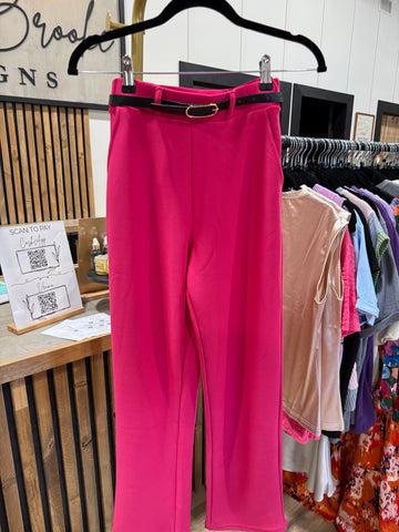 The Pink Power Belted Pants! (In stock!)