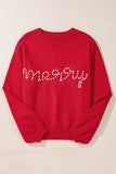 The Merry Pearl Sweater in Red!
