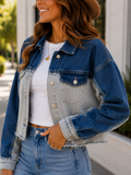 The Double Take Colorblock Denim Jacket! (In stock!)