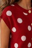 The Cherry Dot Button Vest! (In stock!)