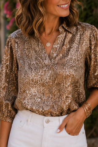 The Metallic Snake Print Top!