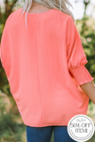 50% Off!!! Oversized Shift Top in Coral!