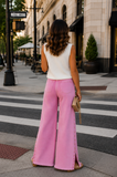 The Edge Appeal Wide Leg Stud Jeans (PINK!)