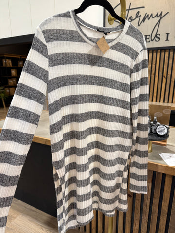 The Heather Stripe Ribbed Tunic! (In stock!)