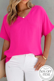 50% Off!!! ‘The Ashton’ Crepe-Material Top (Hot Pink)!