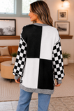 The Harvest Check Cardigan in Black & White! (In stock!)