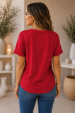 The Everyday Essential Relaxed Tee in Red! (In stock!)