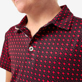 Youth Performance Polo - Texas - Black & Red