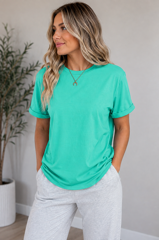 The Everyday Essential Relaxed Tee in Turquoise (In stock!)