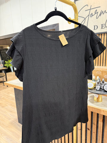 The Little Black Ruffle Top! (In stock!)