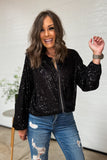 NEW Sporty Sequin Jacket! (Black)