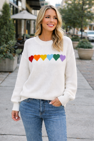Rainbow Hearts Sweater!