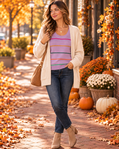 The Purple Stripe Sweater Tank! (In stock!)
